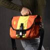 Timbuk2 Messenger Style Tote Bag Cross Body Shoulder Strap Nylon Orange Yellow