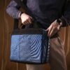 Timbuk2 Briefcase Padded Laptop Zip Executive Business Case Bag Tote Blue Large