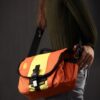 Timbuk2 Messenger Style Tote Bag Cross Body Shoulder Strap Nylon Orange / Yellow