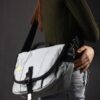 Timbuk2 Messenger Style Tote Bag Cross Body Shoulder Strap Nylon Silver
